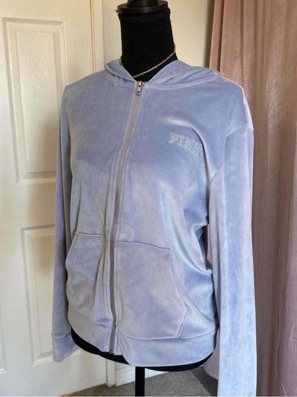 PINK Victoria's Secret Lavender Plush Zip-Up Hoodie